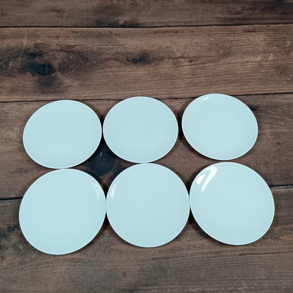 Red Wing Pottery Bread Butter Plates Set of 6 White Textured USA Vintage GOOD